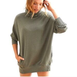 Aerie Sage Green Cowl‎ Neck Sweater